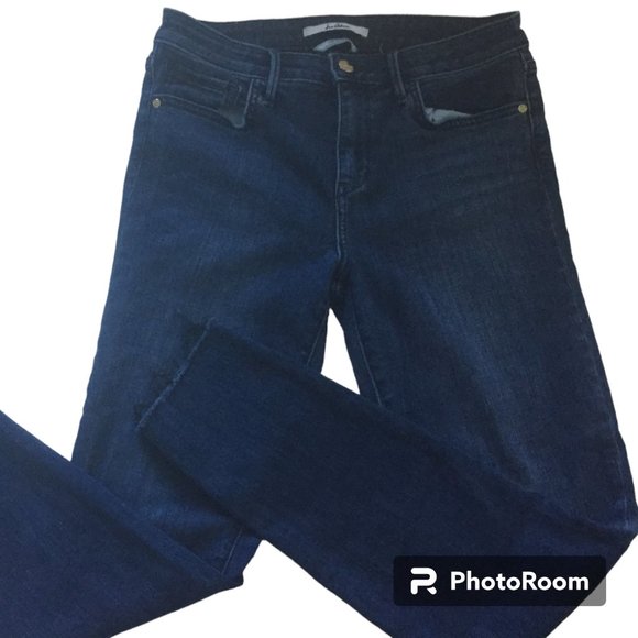 Sam Edelman the Kitten Mid Rise Skinny Ankle Jeans Blue Raw Hem - Picture 1 of 16